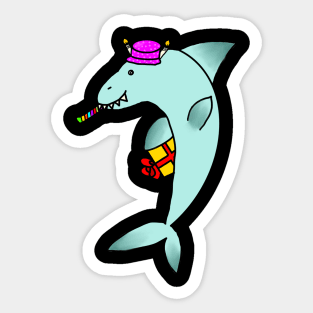 Birthday Shark Sticker